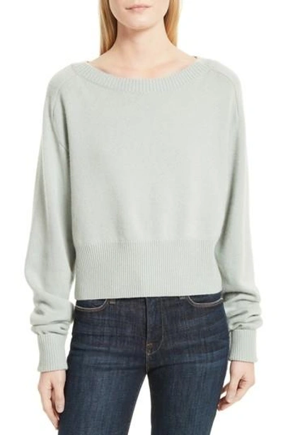 Shop Theory Boat Neck Cashmere Sweater In Light Winter Green