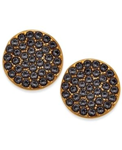 Shop Kate Spade New York Pave Stud Earrings In Jet