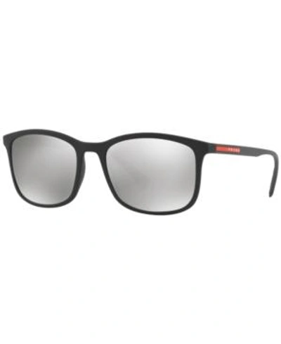 Shop Prada Sunglasses, Ps 01ts In Black/silver Mirror