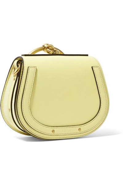 Shop Chloé Nile Bracelet Small Leather And Suede Shoulder Bag In Pastel Yellow