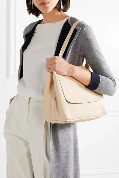 Sidekick Fine grain Leather Shoulder Bag Pearl