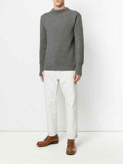 Shop Andersen-andersen Symmetric Crew Neck Sweater - Grey