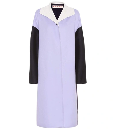 Shop Marni Wool, Alpaca And Cashmere Coat In Purple