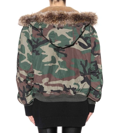 Shop Yeezy Camouflage Bomber Jacket (season 5) In Green