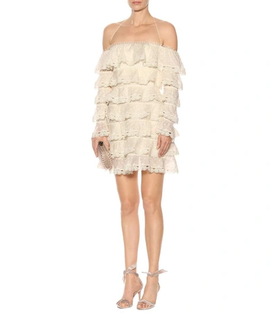 Shop Zimmermann Painted Heart Cotton And Silk Dress In White