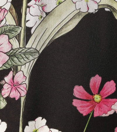 Shop Giambattista Valli Floral-printed Silk Gown In Black
