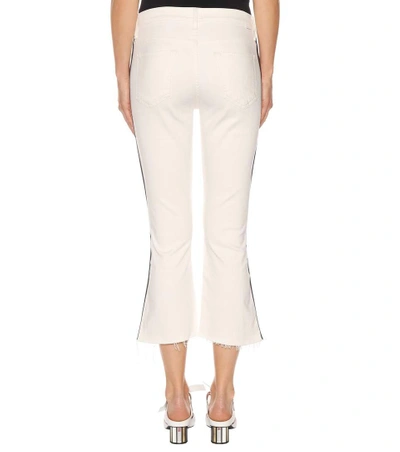 Shop Mother The Insider Crop Step Fray Jeans In White