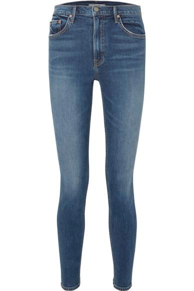 Shop Grlfrnd Kendall High-rise Skinny Jeans In Dark Denim