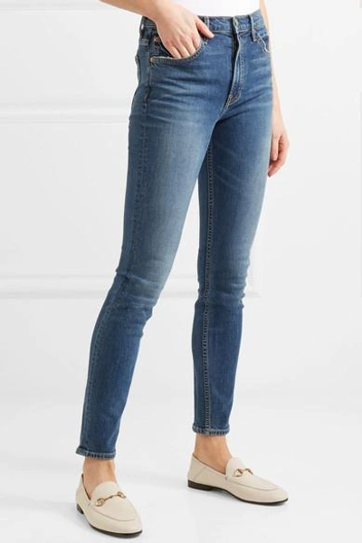 Shop Grlfrnd Kendall High-rise Skinny Jeans In Dark Denim