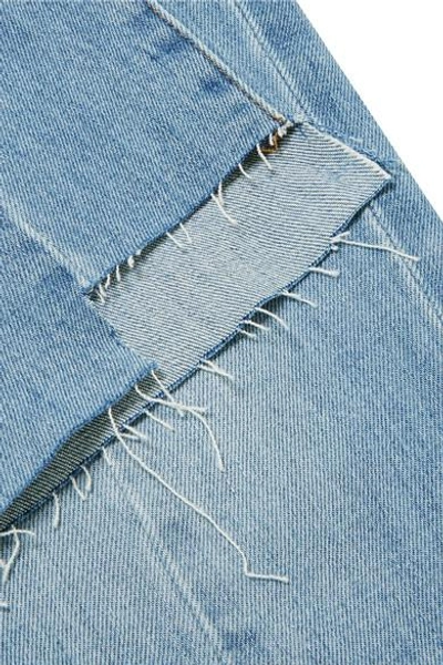 Shop Madewell Cruiser Distressed Mid-rise Straight-leg Jeans In Light Denim