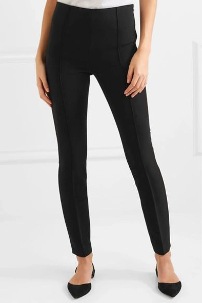 Shop Totême Cruz Stretch-crepe Skinny Pants In Black
