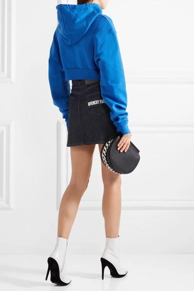 Shop Givenchy Denim Mini Skirt In Dark Denim