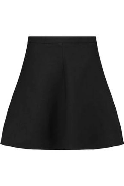 Shop Valentino Wool And Silk-blend Twill Mini Skirt In Black