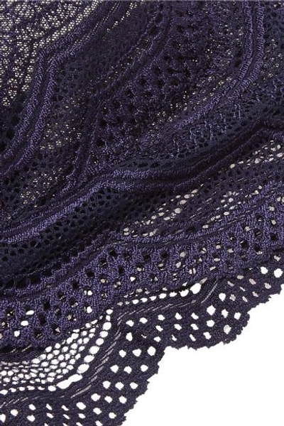 Shop Cosabella Ceylon Stretch-lace Soft-cup Triangle Bra In Dark Purple
