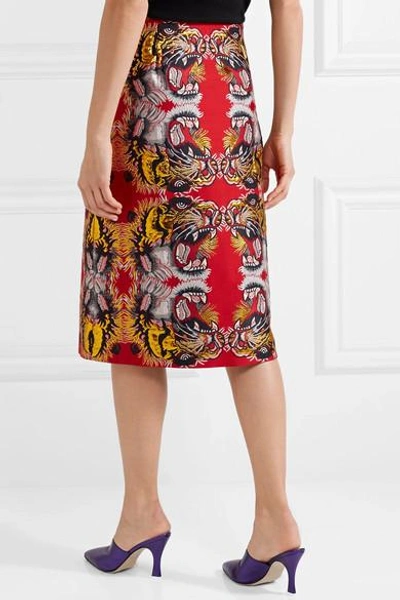 Shop Gucci Jacquard Midi Skirt