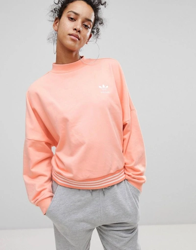 Shop Adidas Originals X Pharrell Williams Hu Coral Sweatshirt - Pink