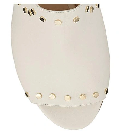 Shop Jimmy Choo Myla 35 Leather Backless Mules In White Gold