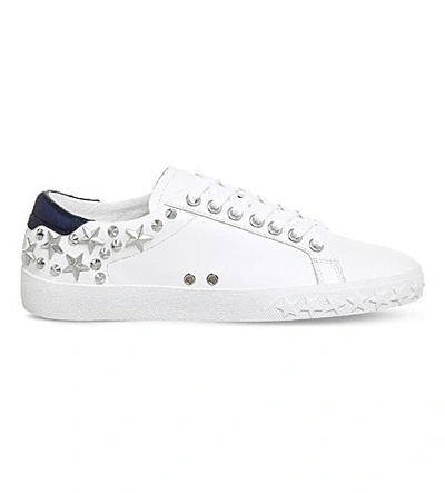 Shop Ash Dazed Studded Leather Sneakers In White-leather