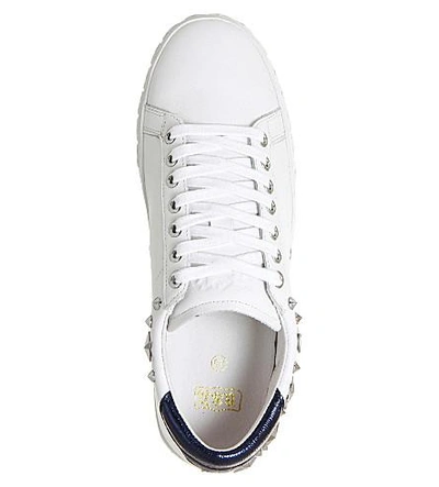 Shop Ash Dazed Studded Leather Sneakers In White-leather