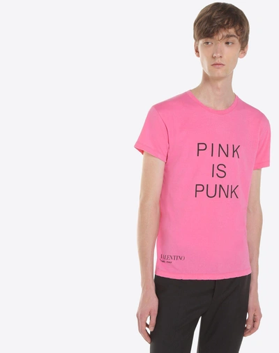 Shop Valentino Pink Is Punk T-shirt
