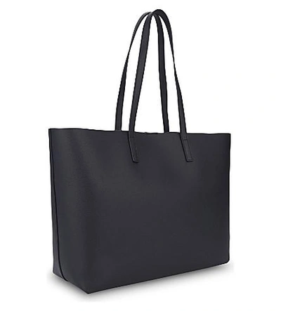 Shop Saint Laurent Large Leather Tote In Marine
