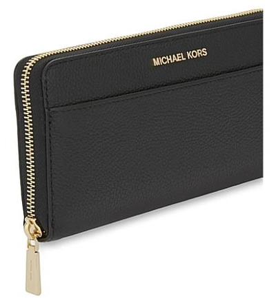Shop Michael Michael Kors Mercer Continental Leather Wallet In Black
