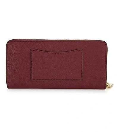 Shop Michael Michael Kors Mercer Continental Leather Wallet In Mulberry