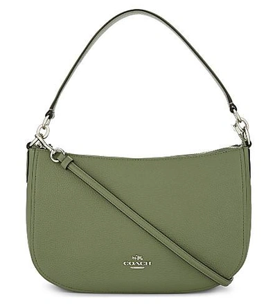 Shop Coach Chelsea Leather Cross-body Bag In Clover