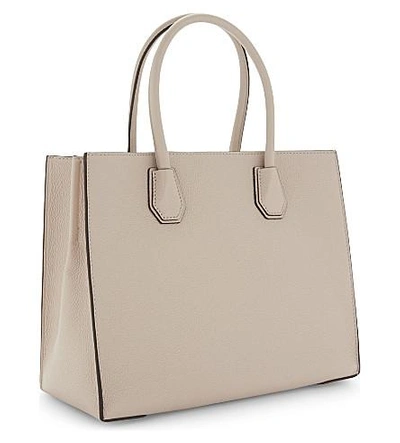 Shop Michael Michael Kors Mercer Large Grained Leather Tote Bag In Soft Pink