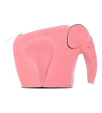 Shop Loewe Elephant Leather Coin Purse In Candy