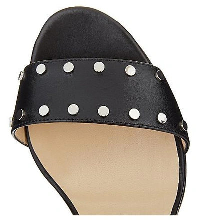 Shop Jimmy Choo Veto 100 Leather Heeled Sandals In Black Silver