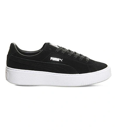 Shop Puma Suede Platform Sneakers In Black/white
