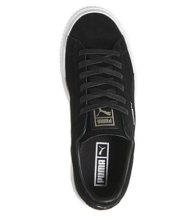 Shop Puma Suede Platform Sneakers In Black/white