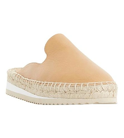 Shop Dune Geniee Leather Backless Espadrilles In Tan Leather