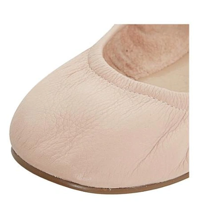 Shop Dune History Leather Ballerina Pumps In Nude Leather