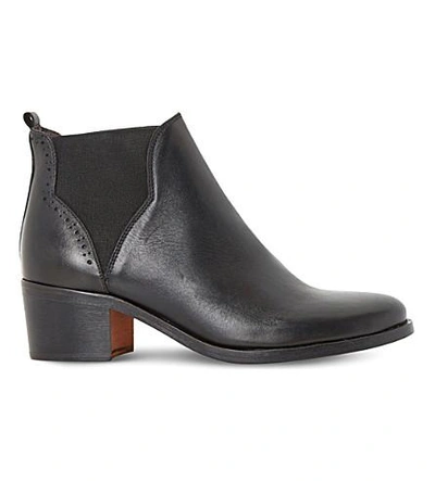 Shop Dune Parnell Leather Chelsea Ankle Boots In Black Leather