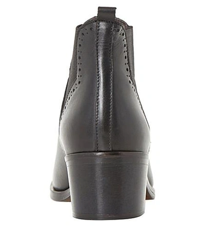 Shop Dune Parnell Leather Chelsea Ankle Boots In Black Leather