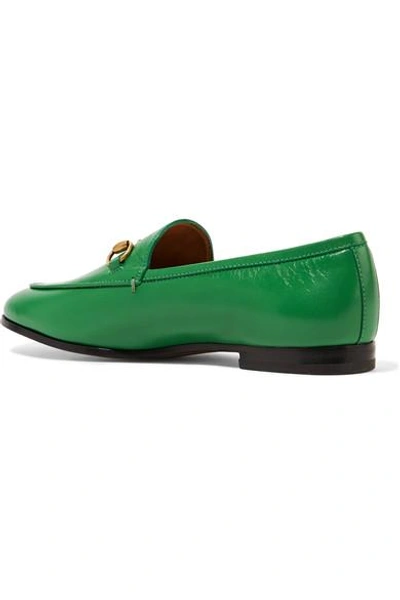 Shop Gucci Jordaan Horsebit-detailed Leather Loafers