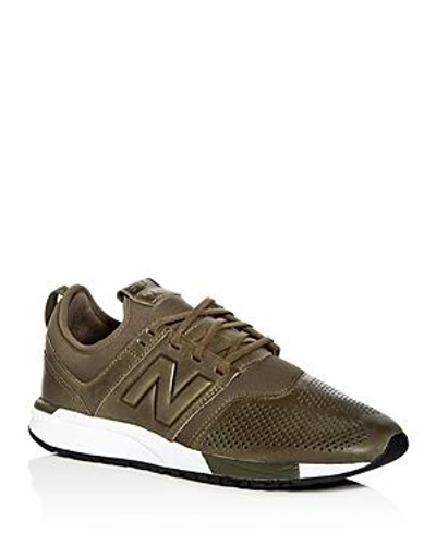 Shop New Balance Men's 247 Leather & Neoprene Lace Up Sneakers In Green