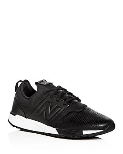 Shop New Balance Men's 247 Leather & Neoprene Lace Up Sneakers In Black