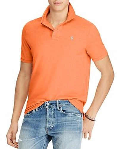 Shop Polo Ralph Lauren Mesh Classic Fit Short Sleeve Polo Shirt In Heather Orange