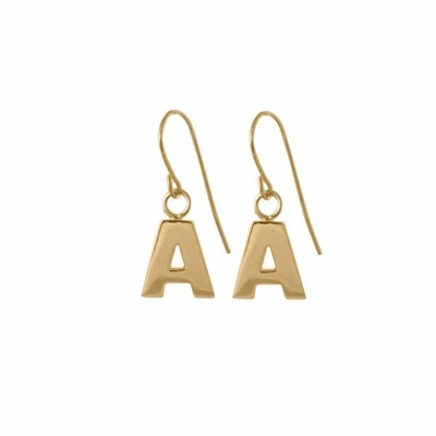 Shop Edge Only Letter Earrings In Gold