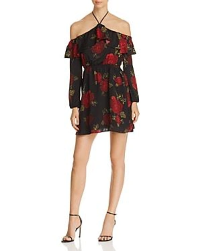 Shop Cupcakes And Cashmere Boden Floral Print Halter Dress In Black