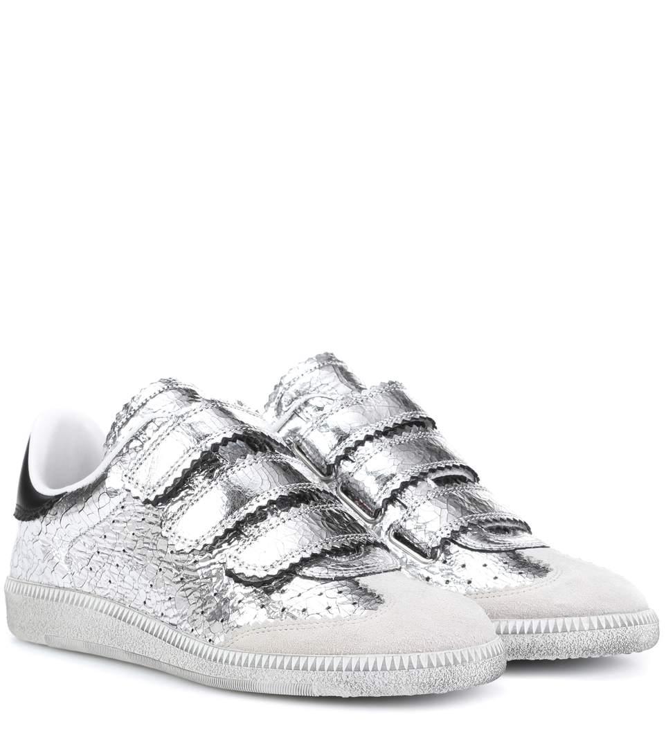 Isabel Marant Beth Basket Silver Leather Sneakers Modesens