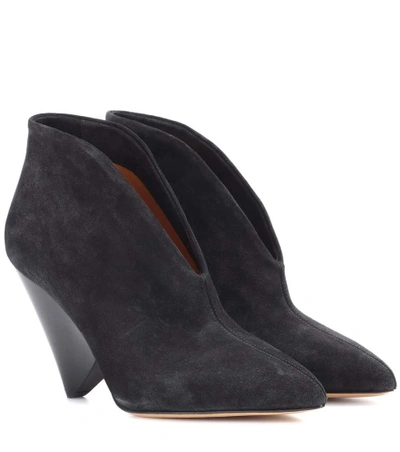 Shop Isabel Marant Adenn Suede Ankle Boots In Black