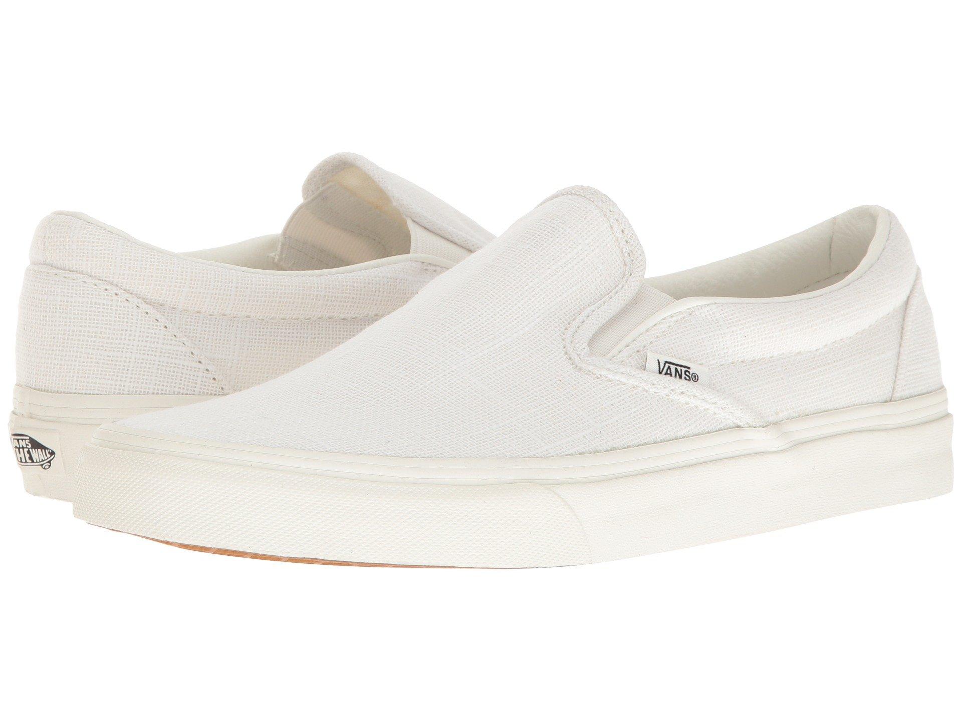 vans linen slip ons