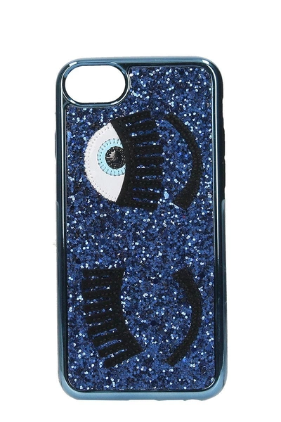 Shop Chiara Ferragni Flirting Glitter Iphone S 7 Case In Blue