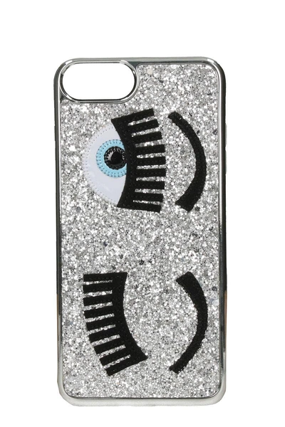 Shop Chiara Ferragni Flirting Glitter Iphone S 7 Plus Case In Silver