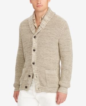 polo shawl collar cardigan