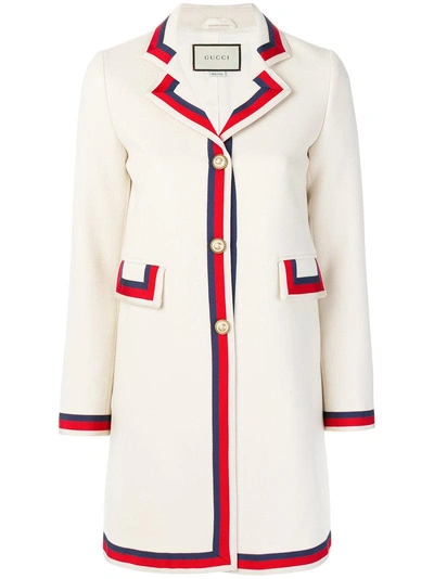 Shop Gucci Gg Web Single Breasted Coat